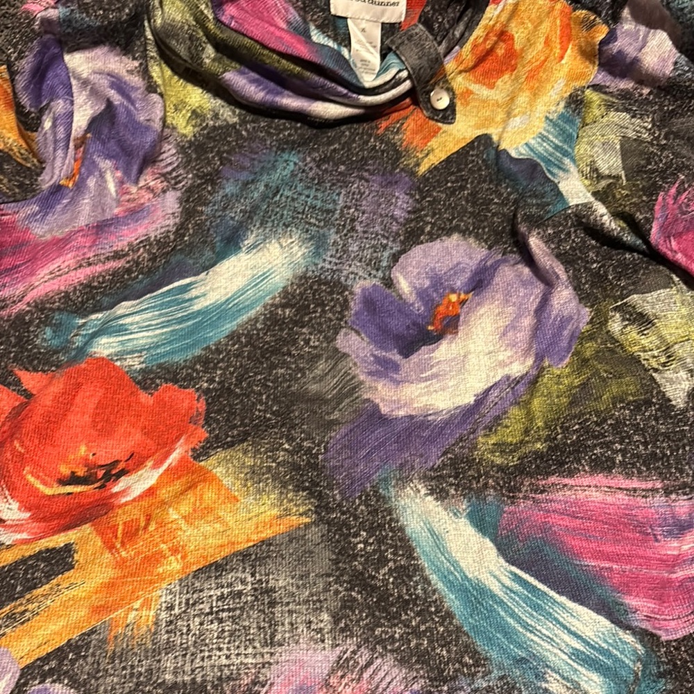 Alfred Dunner Multicolor Floral Turtleneck Knit Sweater - Picture 3 of 5